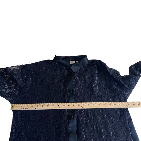 Vintage Victoria's Secret Gold Label Lace Button Up Shirt Dress Women's Small - Picture 8 of 10